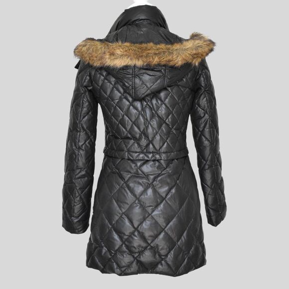 ANDREW MARC Kava Faux Fur Trim Quilted Down Drawstring Parka Coat Size XS - Picture 5 of 11